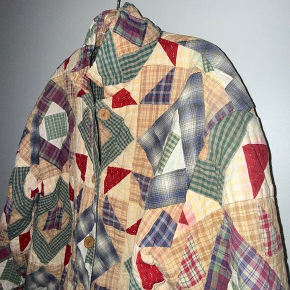 Vintage PatchMagic Reversible Quilted Jacket Women’s Patchwork Plaid Country Cot - Picture 7 of 15